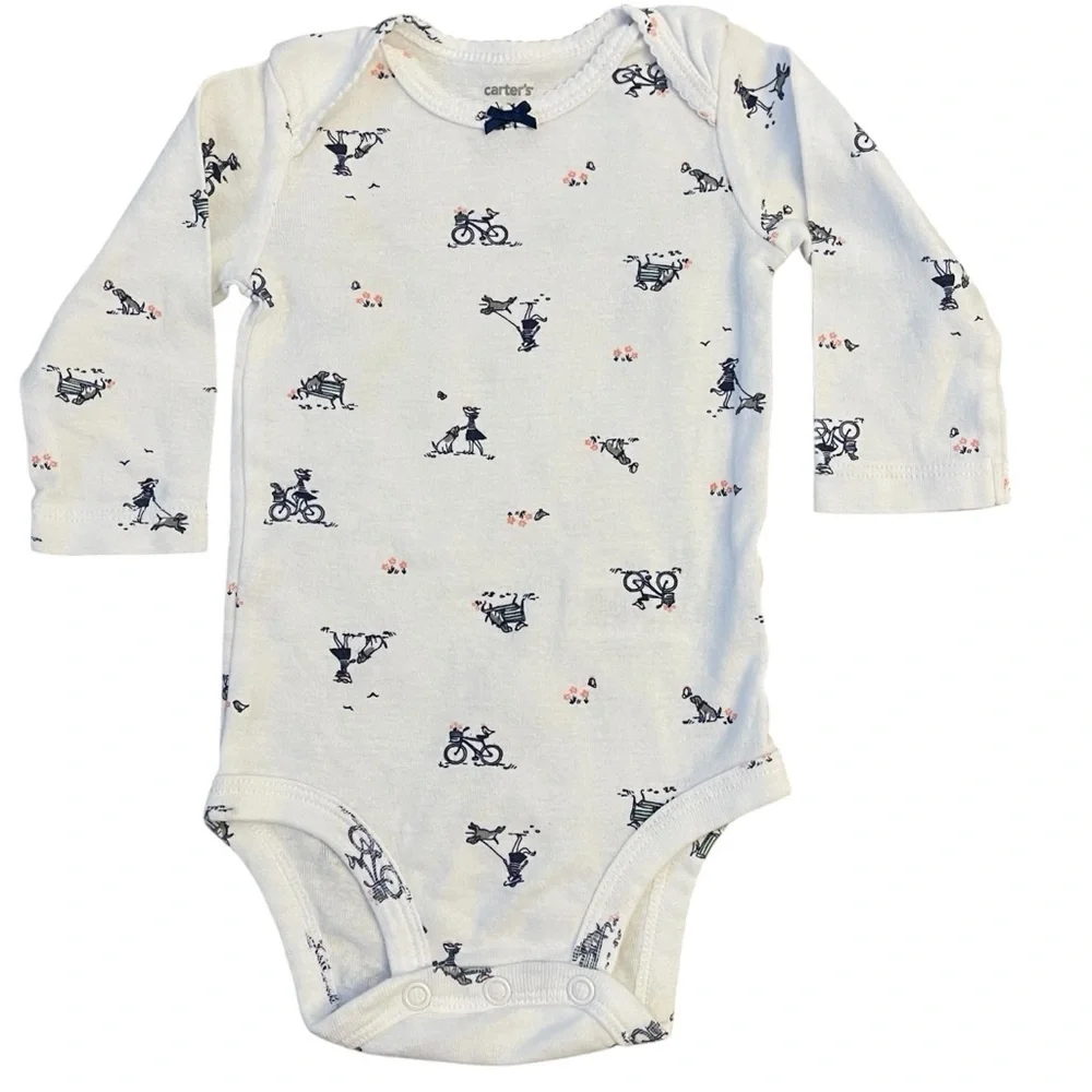 Bundle of 6 Long Sleeve Carter’s Onesies (size 6 months)